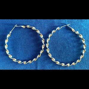 Sterling Silver Twisted Hoop Earrings